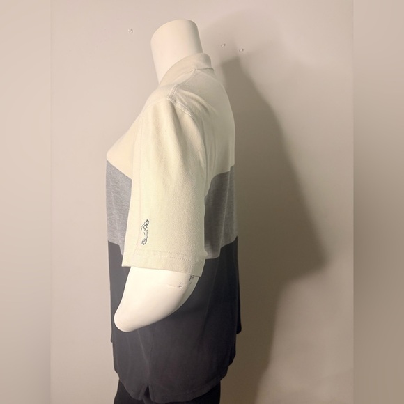 Preswick & Moore Gray and Black Polo Shirt with Color Block Design - Picture 13 of 14